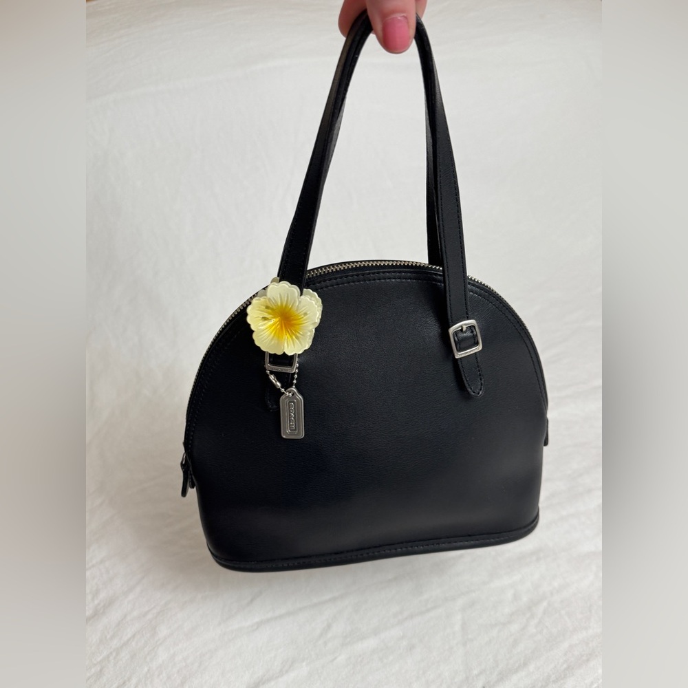 Vintage Coach Black Leather Mini Purse 9055 Classic Dome Shaped from the 90's